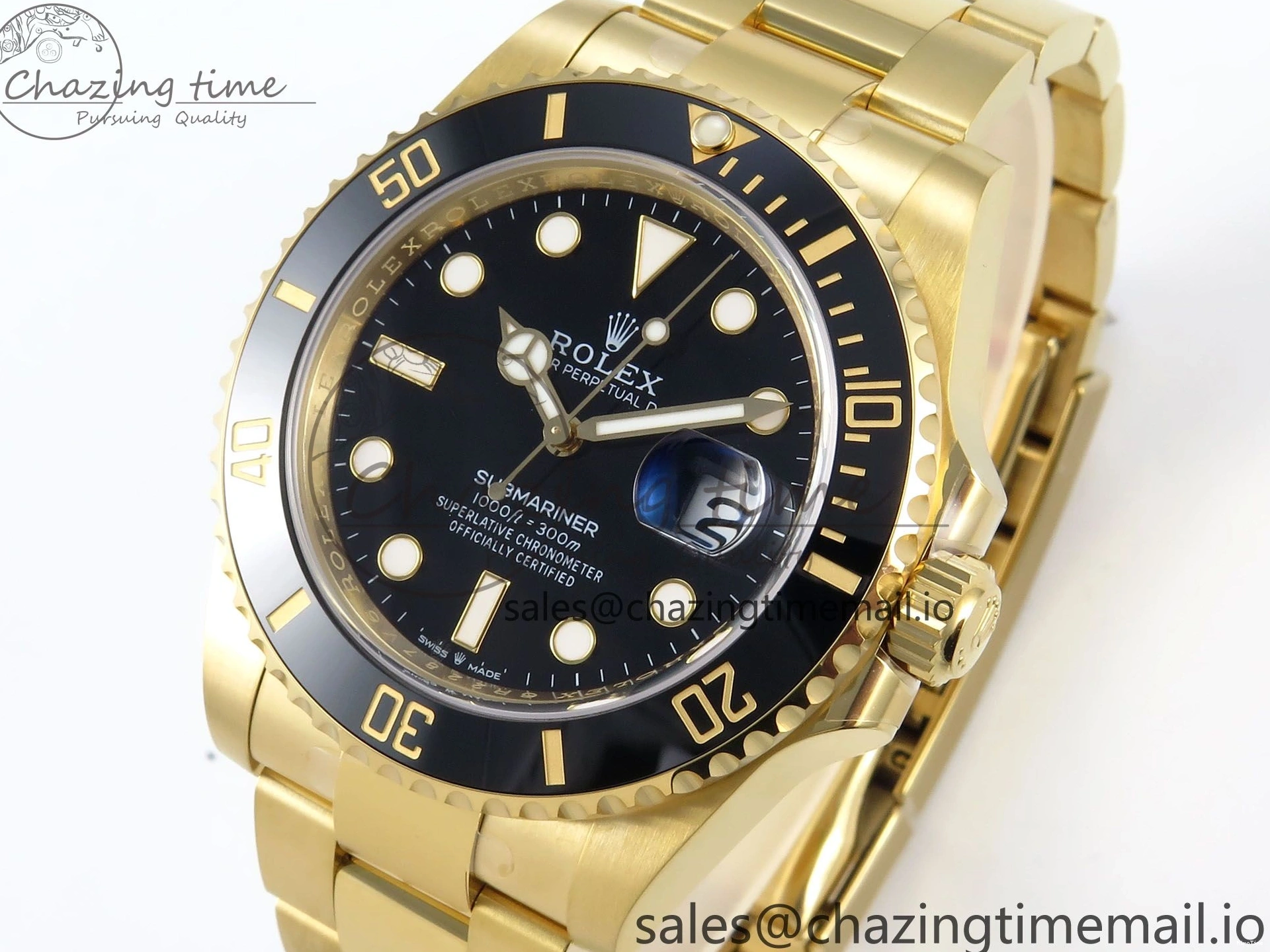 MiroTime 0317 Submariner 41mm 126618 LN THBF 904L Black Ceramic 1:1 Best Edition on YG Bracelet SH UrbanChic 334